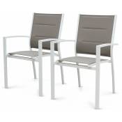 Lot de 2 fauteuils - Chicago - En aluminium et textilène.