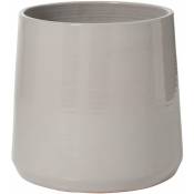 Cache-pot rond céramique gris extra h. 32 cm - Gris