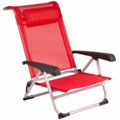 Bo-camp - Chaise de plage Aluminium Rouge Red