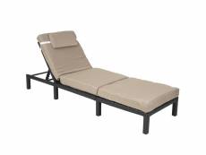 Chaise longue hwc-a51, polyrotin, bain de soleil, transat