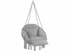 Tectake fauteuil suspendu samira - gris 404878