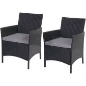 Décoshop26 - 2x fauteuils chaises de jardin en polyrotin