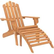 Inlife - Chaise de jardin Adirondack et repose-pied