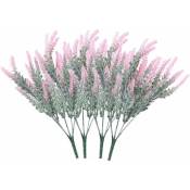 Aiducho - 4 Bouquet De Fleurs Artificielles Rose Floqué