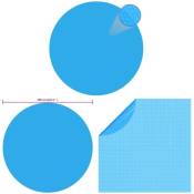 Film solaire de piscine ronde PE 300 cm Bleu - housse