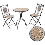 Table mosaïque métal Urbino avec 2 chaises