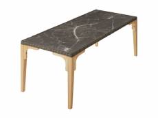 Tectake table en rotin foggia 196x87x76cm - marron