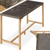 Table de bar en rotin avec cadre en Aluminium et Bois