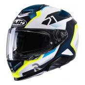 Casque intégral HJC RPHA 71 Hapel MC3H blanc/noir/bleu/jaune- S