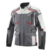 Veste textile Ixon Midgard gris/noir/rouge- M