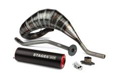 Pot d'chappement Derbi Stage6 80 - 90 rouge / noir