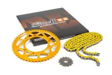 Kit chane 13x53 - 420 Stage6 alu CNC Jaune Derbi DRD
