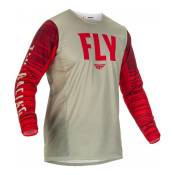 Maillot Fly Racing Kinetic Wave gris/rouge- L