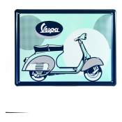 Plaque métallique Vespa bleu 300x400mm