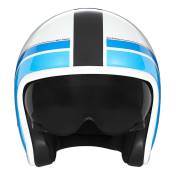Casque jet Nox Premium Next Traker bleu/blanc/rouge- L