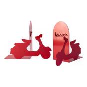 Jeu de serre-livres Vespa rouge