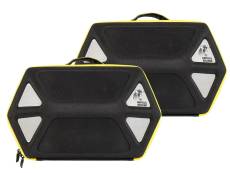 Sacoches cavalières Hepco & Becker Kit complet Royster Speed pour support C-Bow - noir avec fermeture éclair jaune