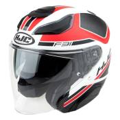 Casque jet HJC F31 Ceron MC1SF noir/rouge/blanc mat- XL