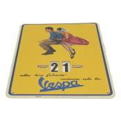 Calendrier perpétuel Vespa jaune/bleu