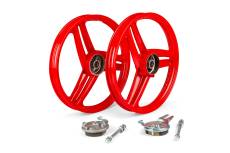 Jantes Av. / Ar. 17" type Grimeca Rouge Peugeot 103