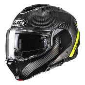Casque modulable HJC F100 Carbon Stan MC3H carbone/gris/jaune brillant