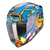 Casque intégral enfant Scorpion Exo-JNR Fun bleu/orange- L