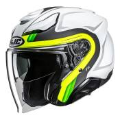 Casque jet HJC F31 Bask MC3HSF blanc/noir/jaune mat- XL