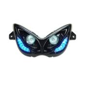 Double optique Replay RR8 Noir leds bleu Nitro/Aerox