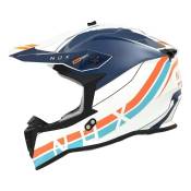 Casque cross Nox N633 Airshock blanc/orange/bleu- M