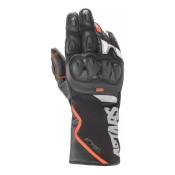 Gants cuir/textile Alpinestars SP-365 Drystar noir/rouge fluo/blanc- L