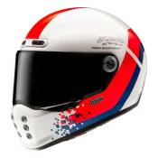 Casque intégral HJC V10 FQ20 Retro MC21 blanc/bleu/rouge brillant- M
