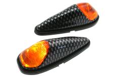 Clignotants goutte d'eau coller orange / look carbone