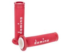 Poignes Domino A010 On-Road rouge / blanc (extrmit ouverte)