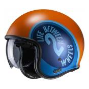 Casque jet HJC V30 Harvey MC27SF orange/bleu mat (ECE 22.05)- 2XL