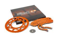Kit chane 13x53 - 420 Stage6 alu CNC Orange Derbi DRD Pro