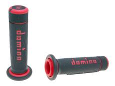 Poignes Domino A180 ATV 22/22mm noir / rouge