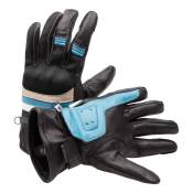 Gants cuir/textile été Helstons Bull Air noir/bleu/beige/blanc- T11