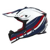 Casque cross Nox N633 Airshock blanc/rouge/bleu- S