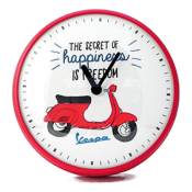 Horloge Vespa Primavera Ø230mm blanc/rouge