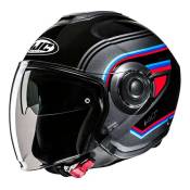Casque jet HJC i40N Linia MC21 noir/gris/rouge brillant- XL