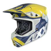 Casque cross Axxis Wolf Jackal bleu/jaune/blanc mat-