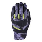 Gants textile/cuir Five Boxer Evo WP camo gris/jaune fluo- S