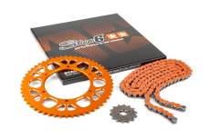 Kit chane 14x53 - 420 Stage6 alu CNC Orange Aprilia