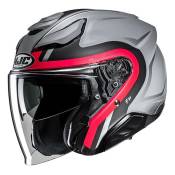 Casque jet HJC F31 Bask MC1SF gris/noir/rouge mat- XL