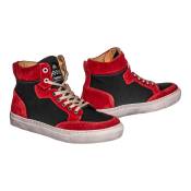 Baskets moto femme cuir Helstons Maya Armalith rouge/gris- 36