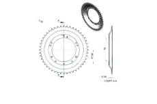 Couronne Teknix 48 dents Peugeot 103 SP / SPX (jante Grimeca)