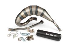 Pot d'chappement Derbi Senda Stage6 Streetrace 70 passage haut Noir