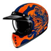 Casque intégral HJC V60 Flame MC27 bleu/orange brillant- S