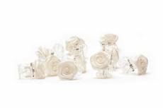 10 Petites pinces à cheveux ornées de roses hairclips Bijoux de cheveux mariée - Blanc