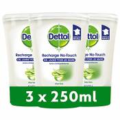 DETTOL Recharge No-Touch Savon Liquide Mains 250 ml - Action Nettoyante - Aloe Vera (3 Recharges)